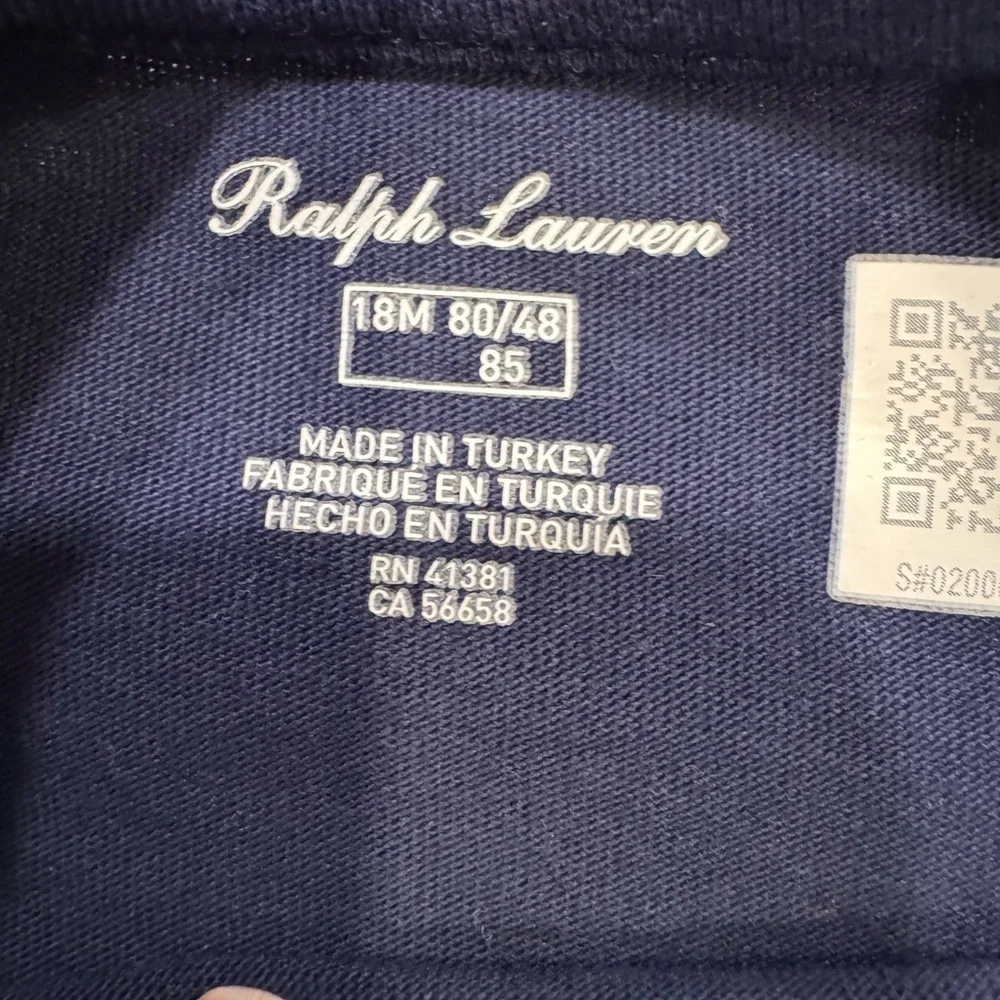 Ralph Lauren Lot Of 2 Toddler Tee Shirt & Sweatshirt Sz 18MOs